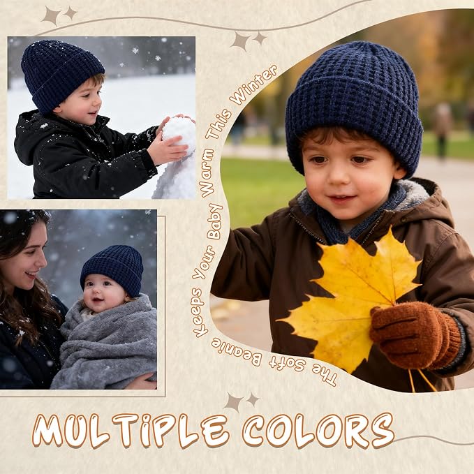 Toddler Beanie Baby Beanies for Kids Boys Winter Hat Girl Cute Kintted Beanie - Image 5