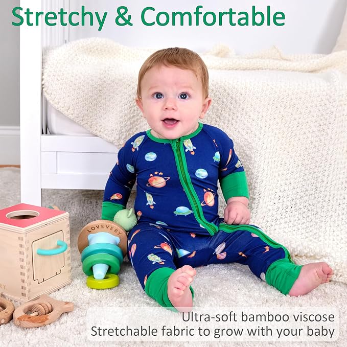 LollyBanks Baby Pajamas, 2-Way Zipper Romper, 95% Viscose Made from Bamboo and - Image 3