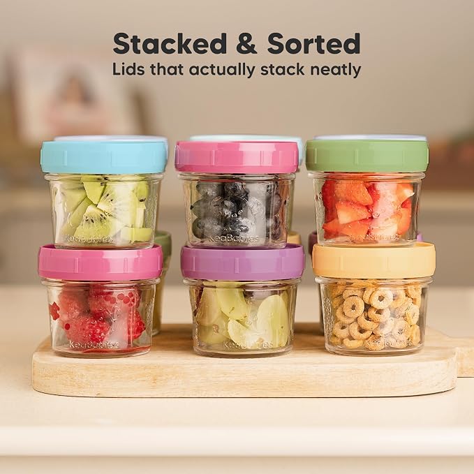 KeaBabies 12pk 4oz Glass Baby Food Containers - Image 8