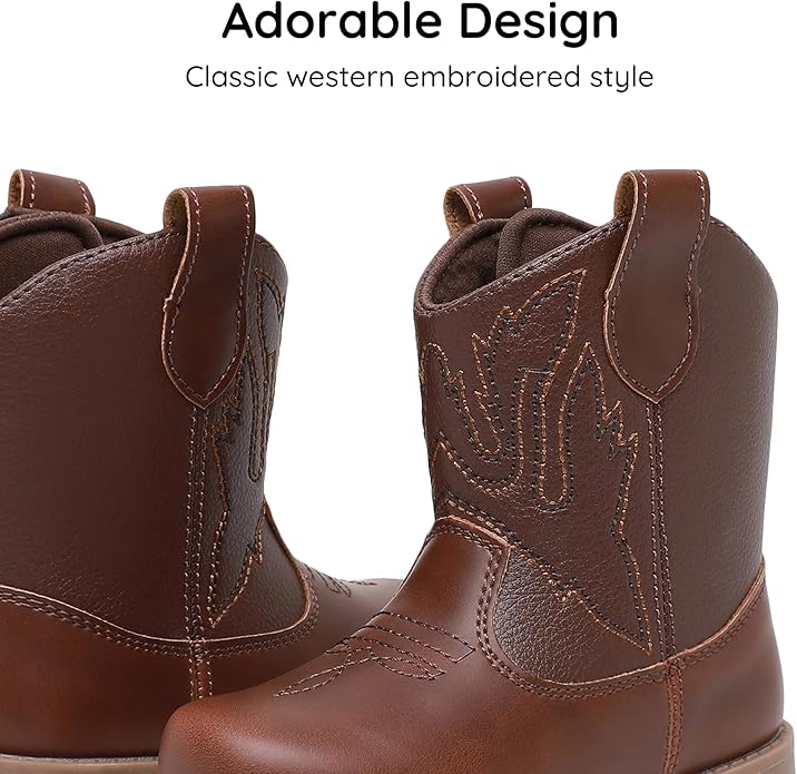 Blikcon Toddler Cowboy Boots for Boys Girls Baby Infant Cowgirl Boots Round Toe - Image 3