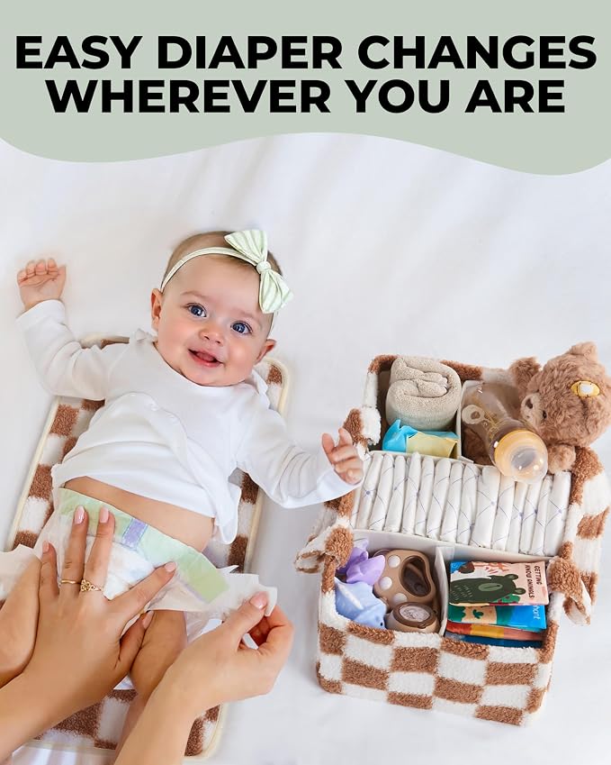 Checkered Diaper Caddy Organizer - Image 2