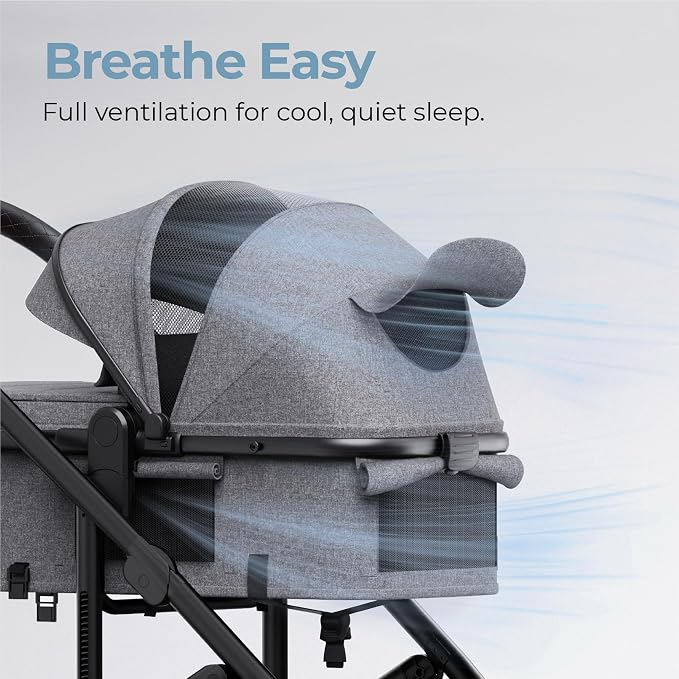 newyoo Bassinet Stroller for Baby, Nestro 516M, Convertible Infant Strollers w - Image 2