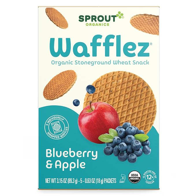Sprout Organics, Toddler Snacks, CoComelon Blueberry Apple Wafflez, Single - Image 4