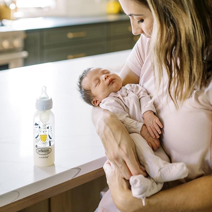 Dr. Brown's Natural Flow Anti-Colic Options+ Narrow Baby Bottle, Bear & Owl - Image 14