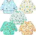Accmor 5 Pack Long Sleeve Bibs, Baby Smock Waterproof Sleeved Bib Smock by Accmor