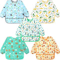 Accmor 5 Pack Long Sleeve Bibs, Baby Smock Waterproof Sleeved Bib Smock by Accmor