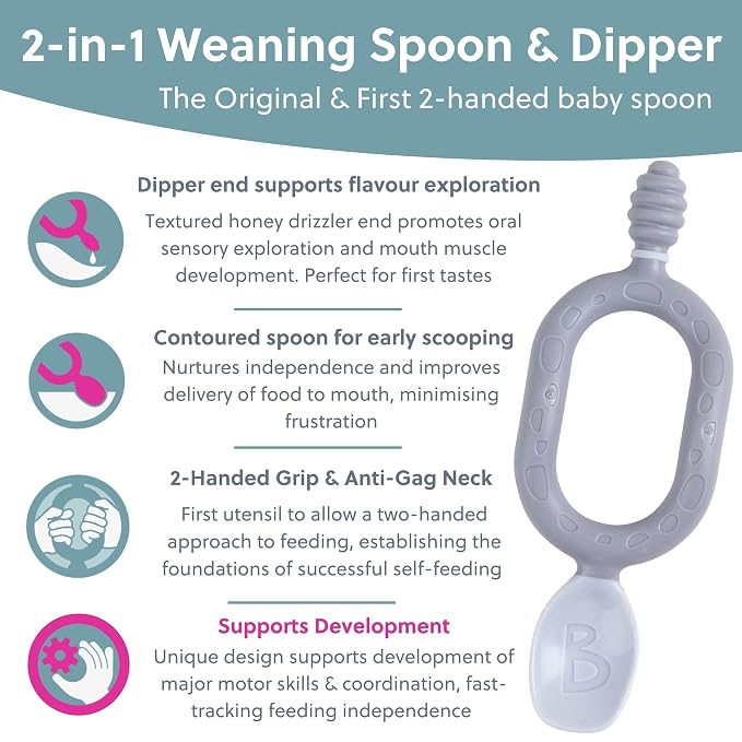 Bibado - Dippit Baby Spoon and Dipper, Mist - Soft, Chewable Dipper & Deep - Image 5