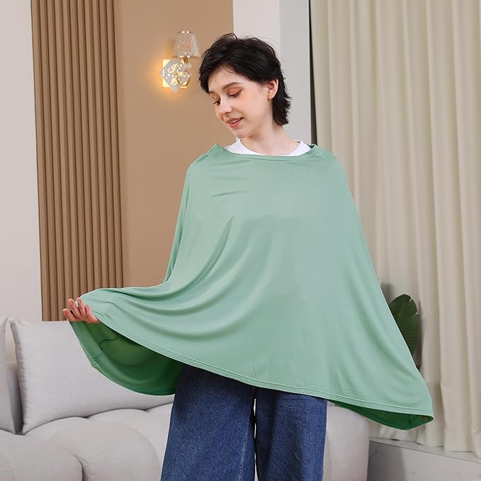 Multi-use Nursing Cover for Breastfeeding, 360°Full Coverage Nursing Poncho - Image 2