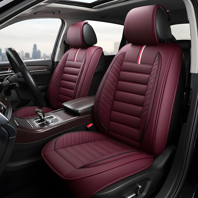 OASIS AUTO Car Seat Covers Premium Waterproof Faux Leather Cushion Universal - Image 7