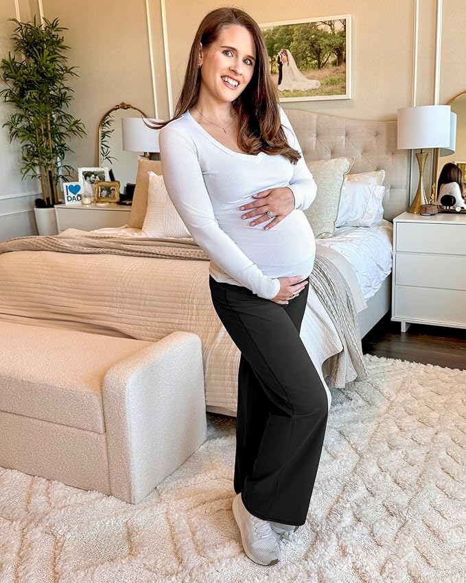 G4Free BareFeel Maternity Dress Yoga Pants Over The Belly Stretchy Work Slack - Image 4