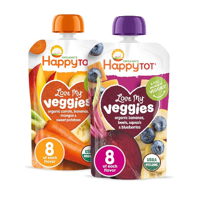 Happy Tot Organics Stage 4 Baby Food Pouches, Gluten Free, Vegan Snack by HappyTot