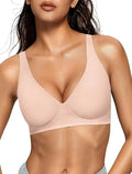 OEAK Womens Deep V Bras Wireless Comfortable Bra Supportive No Underwire Bras by OEAK