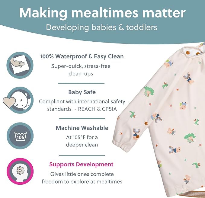 BIBaDO - Long Sleeve Baby Bibs - Babies & Toddlers 6-36 Months - Coverall Baby - Image 4