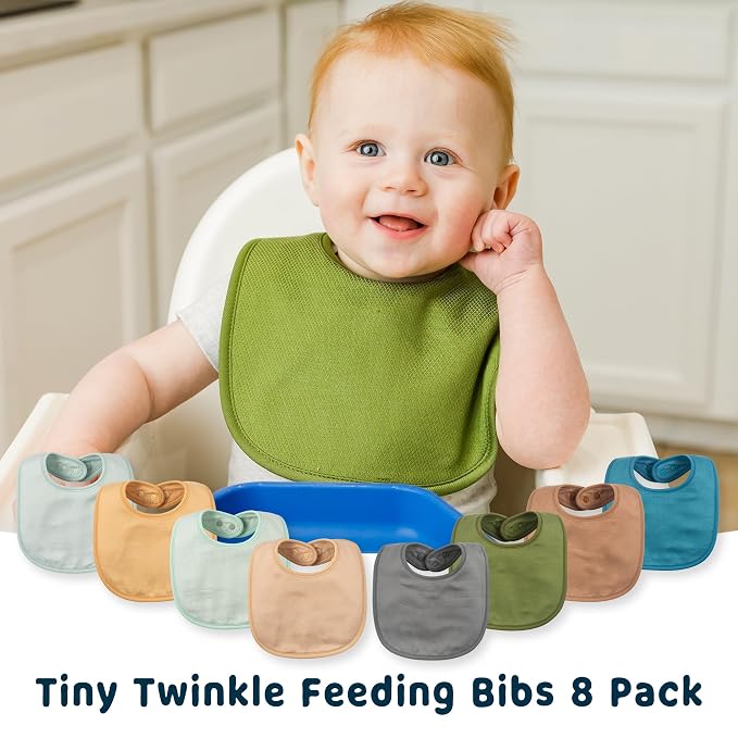Tiny Twinkle 8 Pack Baby Bibs for Drooling and Teething – Waterproof & - Image 7