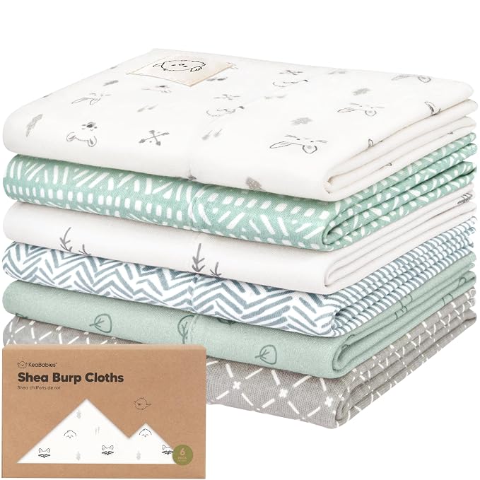 Organic Burp Cloths Baby Boy, Girl by KeaBabies