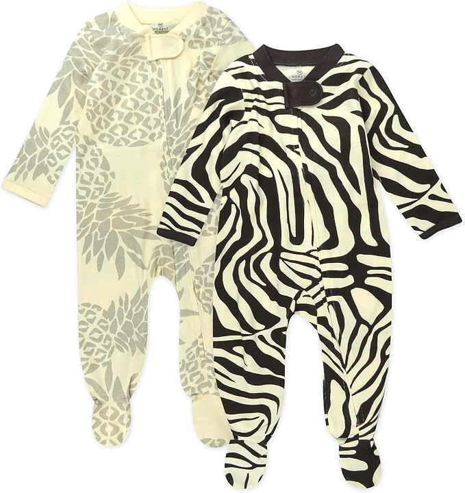HonestBaby Baby Sleep N' Play One-Piece Zip-Front Footed Organic Cotton Pajama by HonestBaby