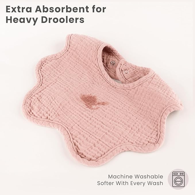 Konssy Muslin Baby Bibs 8 Pack, 100% Cotton Absorbent Bandana Drool Bibs - Image 6