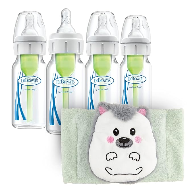 Dr. Brown’s Anti-Colic Options+ Narrow Baby Bottles, 4oz 4-Pack and Infant by DrBrowns