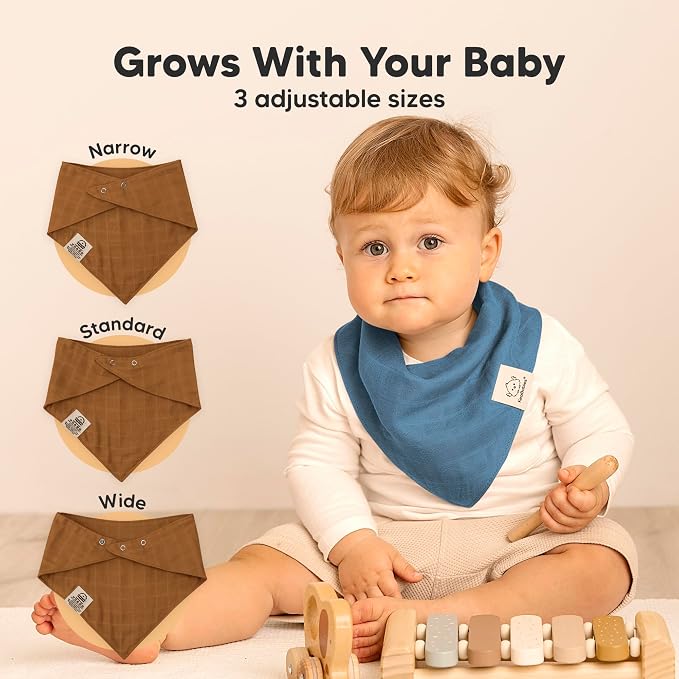 8-Pack Muslin Baby Bibs for Boys, Girls - Image 4