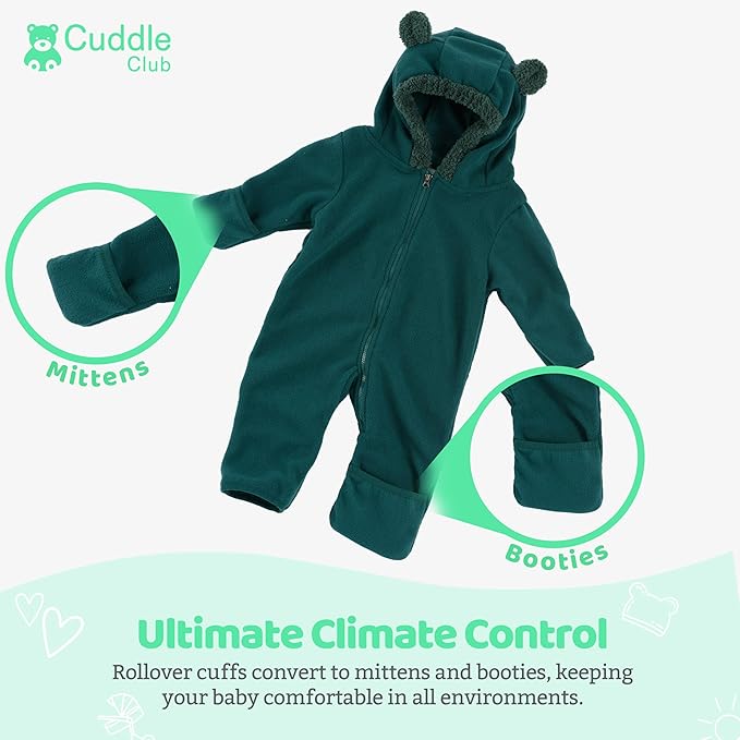Cuddle Club Fleece Baby Bunting Bodysuit - Image 3