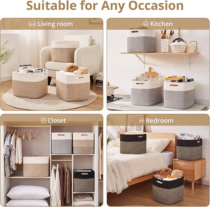 OIAHOMY 13 Kallax Inch Cube Storage Bins, Kallax Insert Storage Baskets - Image 6
