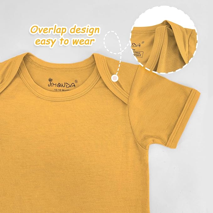 Jimonda Baby Bodysuits Rayon from Bamboo Short Sleeve Baby Boys Girls Rompers - Image 5
