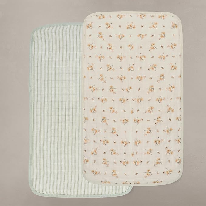Oilo Burp Cloth 2-Pack Set, Organic Premium Cotton 4-Way Muslin, Luxuriously by foryourdreamiestbabyroom