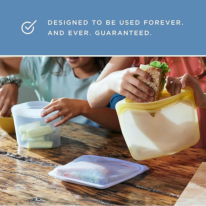 Stasher Premium Silicone Reusable Food Storage Bags, Tie Dye Multi, Lunch Bag - Image 9