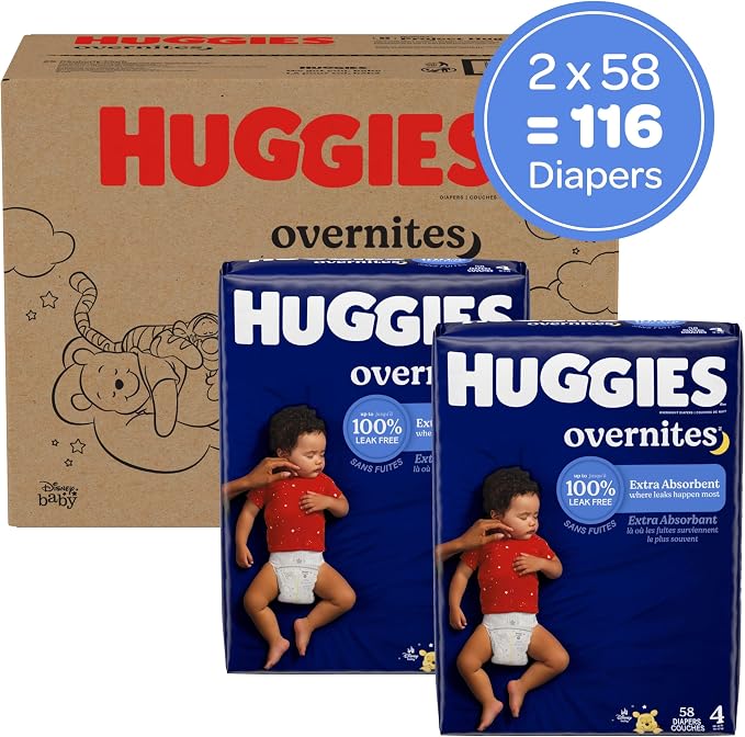 Huggies Size 4 Overnites Baby Diapers: Overnight Diapers, Size 4, 116 Ct - Image 2