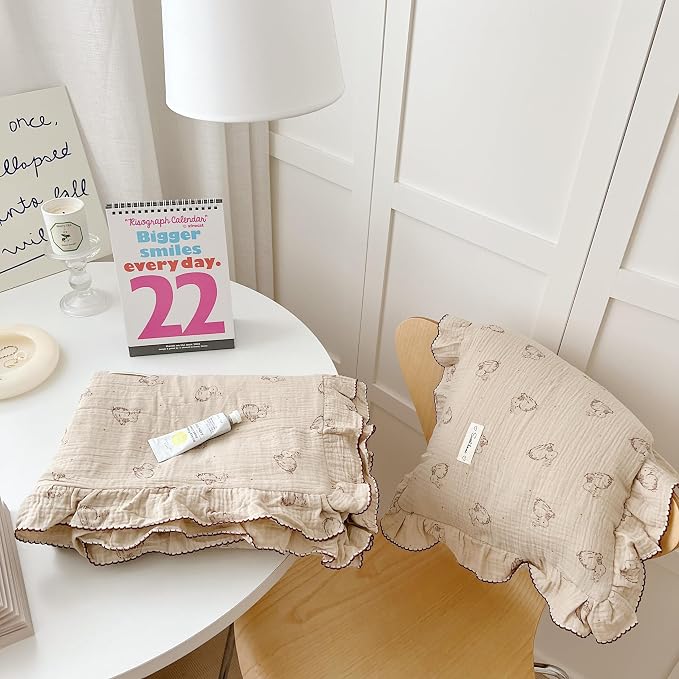 AOJIM Cute Rabbit Muslin Cotton Kids Toddler Pillowcase - Image 6