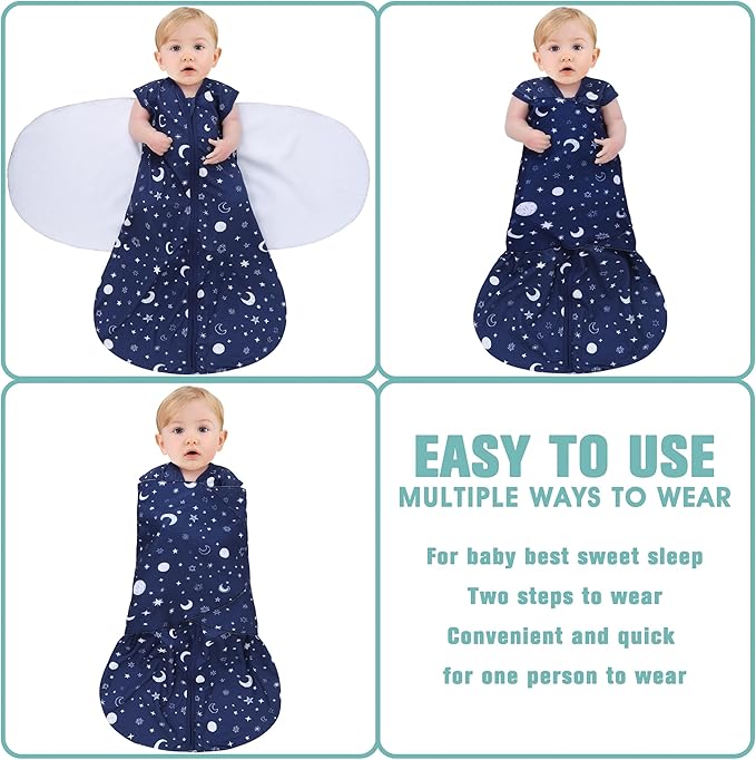 Newborn Sleep Sack Baby Swaddle, Swaddle me 0-3 Month, 3-Way Adjustable - Image 3