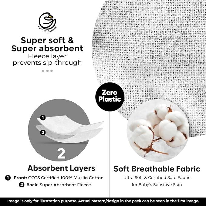 3 Pack Baby Bibs for Boys & Girls | Cotton, Absorbent Drooling & Teething Bib | - Image 5