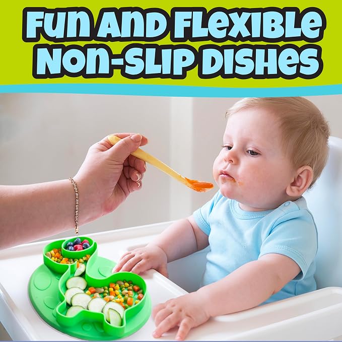 Dinosaur Silicone Compartment Plates- 3 PK T-Rex - Image 3