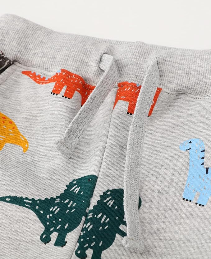 LOKTARC 2 Pack Boys Drawstring Sweatpants Cute Pattern Cotton Sport Jogger Pants - Image 4