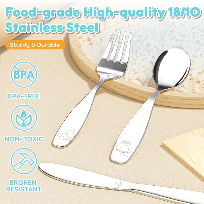 Lehoo Castle Kids Silverware Stainless Steel 6 Piece - Image 3