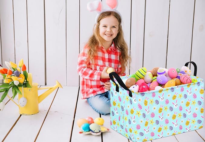 Easter Gift Basket Eggs Storage Basket Kids Toys Storage Basket Organizer Box - Image 5