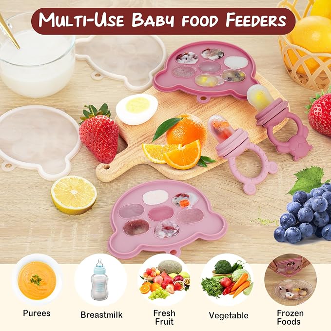WAJIAYON Baby Breastmilk Popsicle Molds & Baby Fruit Feeder, Infant Food - Image 7