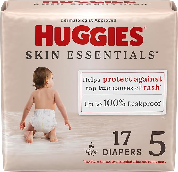 Huggies Size 5 Diapers, Skin Essentials Baby Diapers, Size 5, Packaging May Vary by Huggies%C2%AE