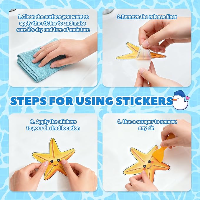 UNEEDE Kids Bathtub Mat with 24PCS Non Slip Bathtub Stickers, Non Slip Shower - Image 7