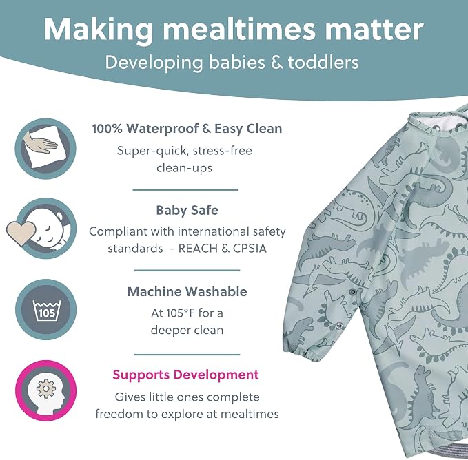 BIBaDO - Long Sleeve Baby Bibs - Babies & Toddlers 6-36 Months - Coverall Baby - Image 4