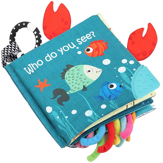 Fish Baby Books Toys, Touch Feel Cloth Crinkle Books by bebemondo