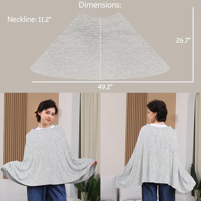Nursing Cover for Breastfeeding, 360°Full Coverage Nursing Poncho, Rayon Soft & - Image 3