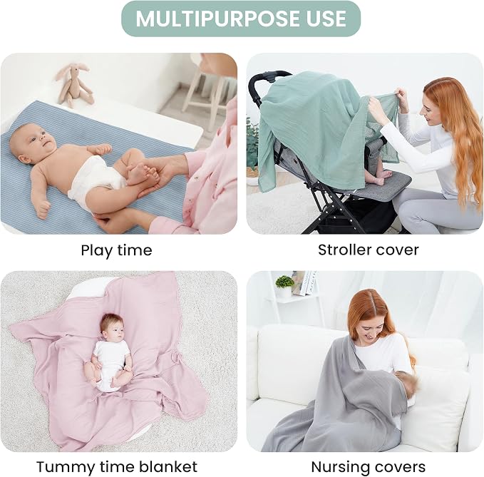Jersey Swaddle Blanket, Ultra Soft Stretchy Receiving Blanket, Baby Girl - Image 6