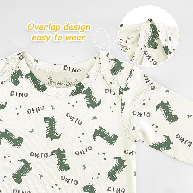 Jimonda Bamboo Baby Bodysuit Long Sleeve Infant Romper Soft Boy Girl Unisex - Image 5