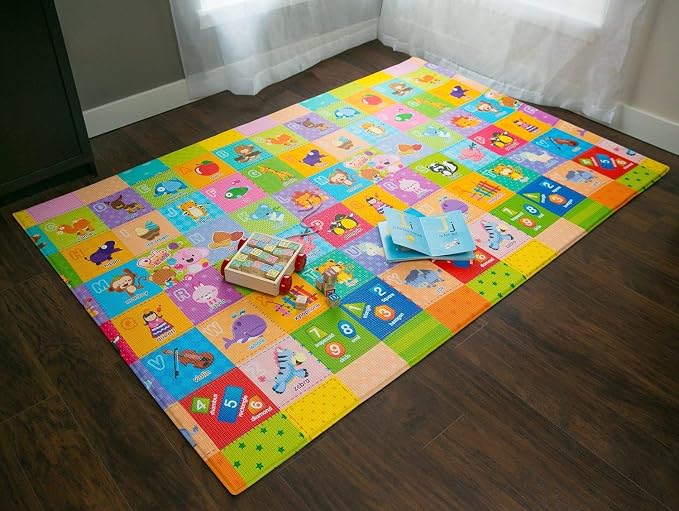 Baby Care Play Mat 73’’ x 49’’ Original One-Piece Reversible Rollable - Image 4