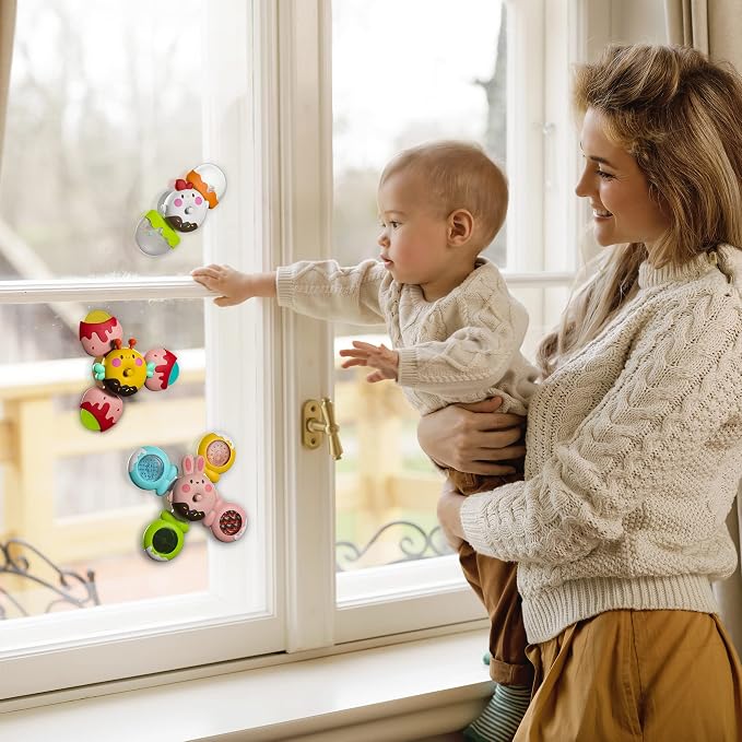 LiKee Strong Suction Cup Fidget Rotating Sensory Bath Toys - Image 5