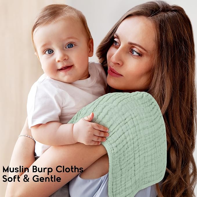 Muslin Burp Cloths for Baby 100% Cotton Burping Cloths for Boys Girls Large - Image 2