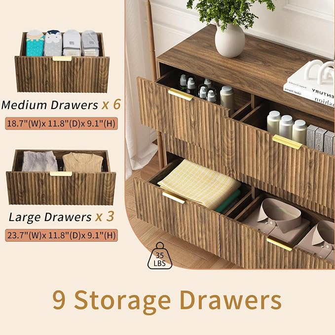 9 Drawer Dresser for Bedroom - Image 6