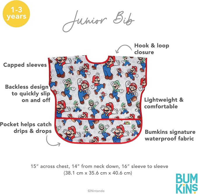 Bumkins Bibs - Toddler Bibs, Waterproof, Large - Image 4
