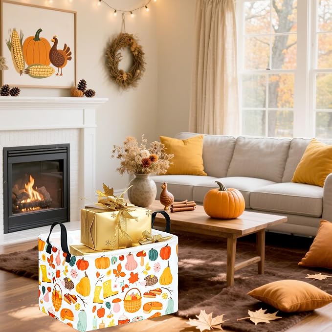 Rectangle Autumn Harvest Gift Storage Home Shelf Storage Basket Organizer Box - Image 4